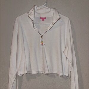 Stoney Clover x Target White Quarter-Zip Cropped Pullover Sweater
